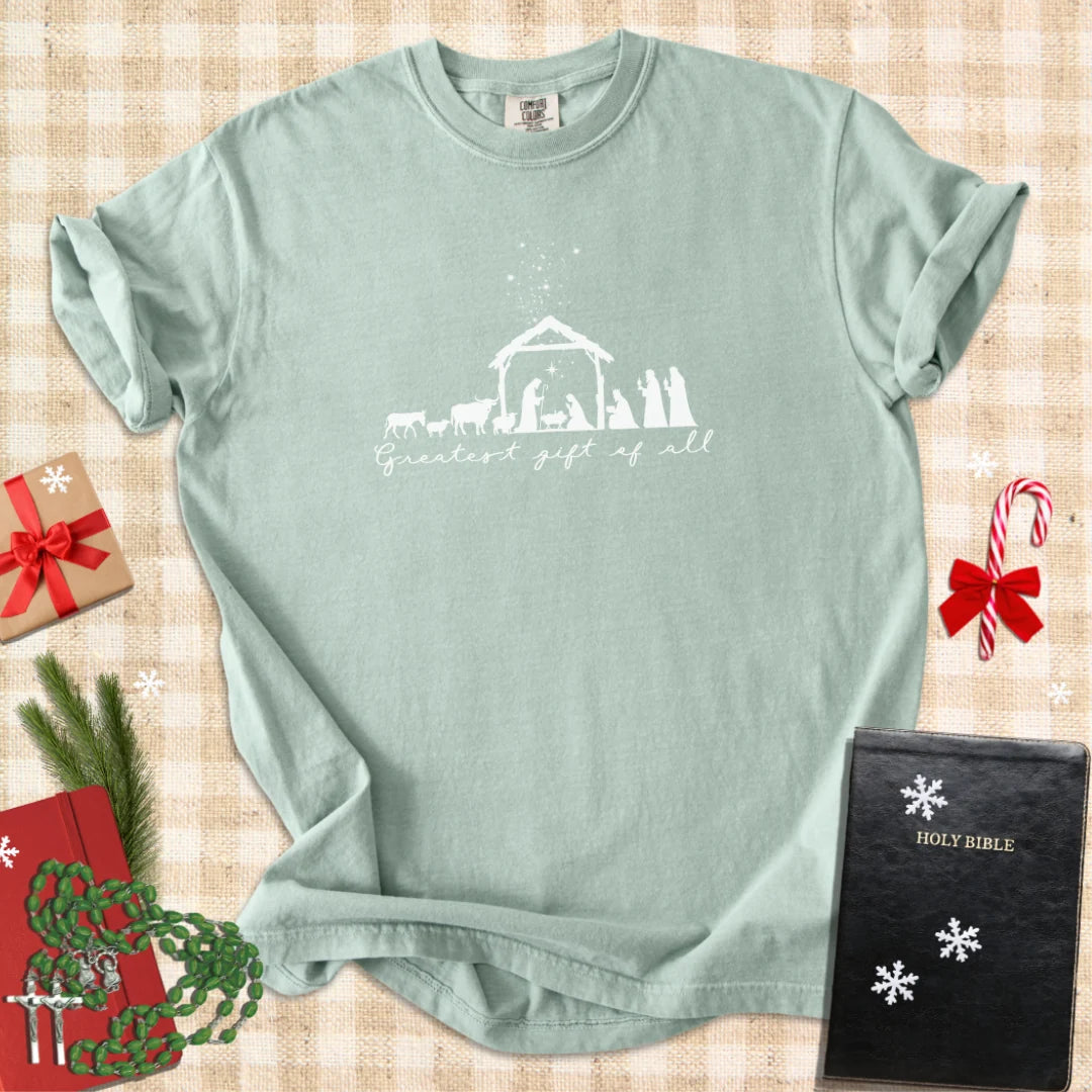 Greatest Gift of All – Catholic Nativity T-Shirt