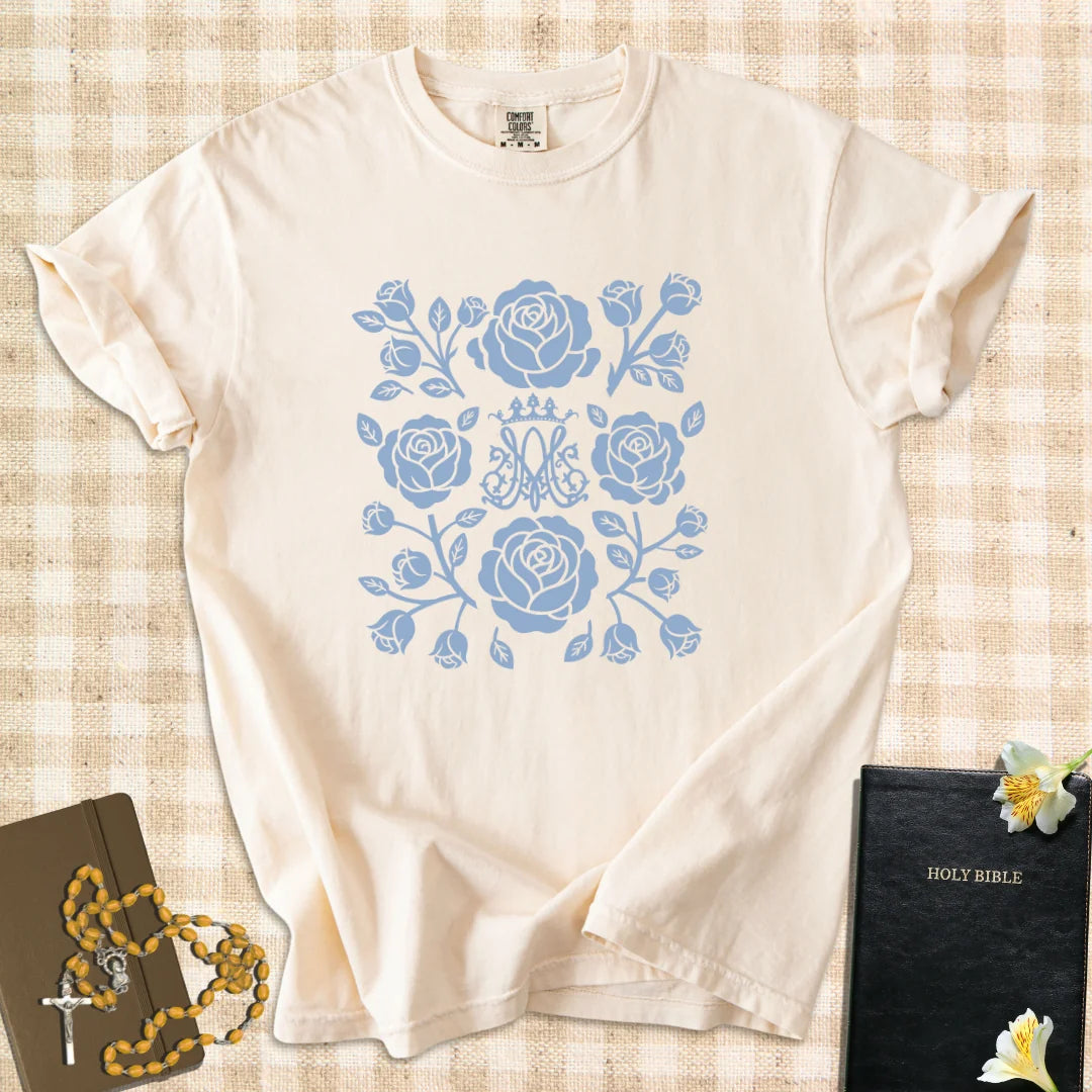 Ave Maria Monogram – Catholic Marian T-Shirt – Saintily.co