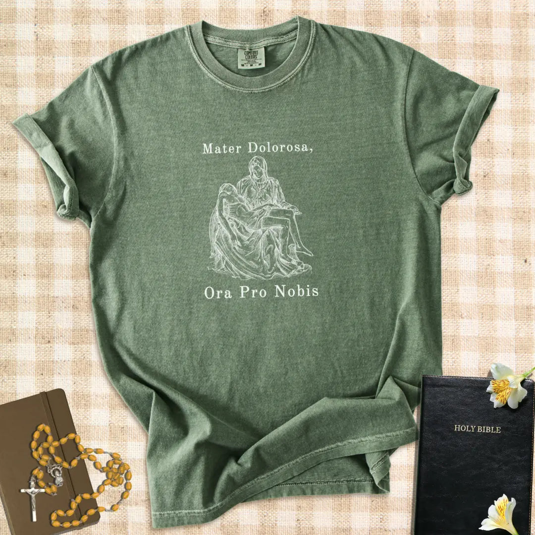 Mater Dolorosa – Catholic Pietà Devotional T-Shirt
