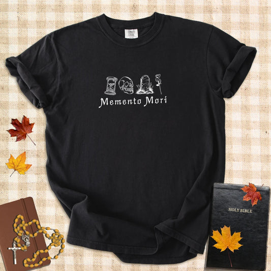 Memento Mori Catholic Shirt – Christian Reminder of Mortality T-Shirt for Women