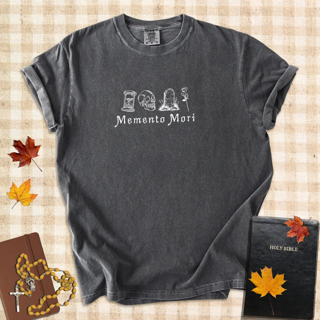 Memento Mori Catholic Shirt – Christian Reminder of Mortality T-Shirt for Women