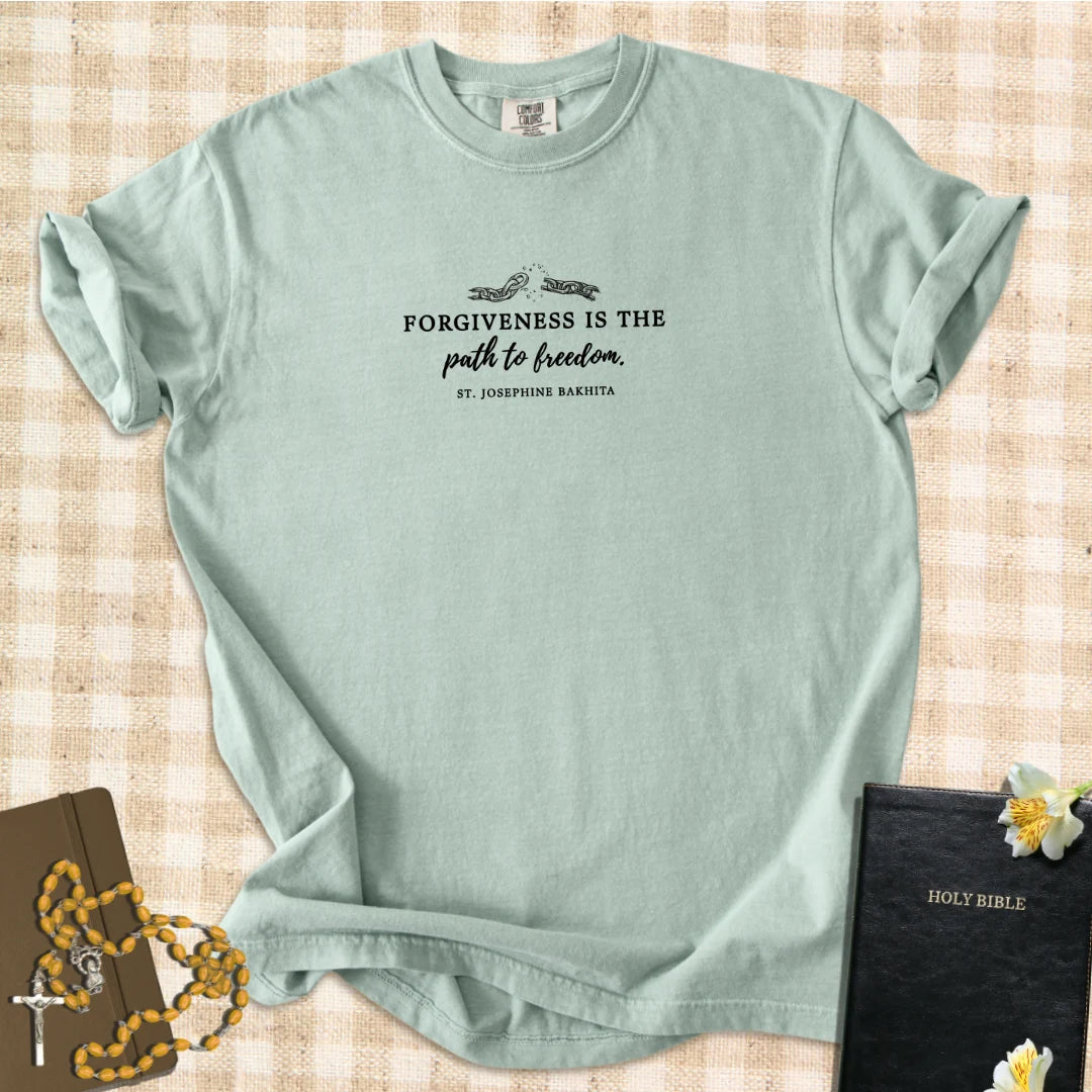 "Forgiveness is the Path to Freedom" – Inspired by St. Josephine Bakhita Catholic T-Shirt