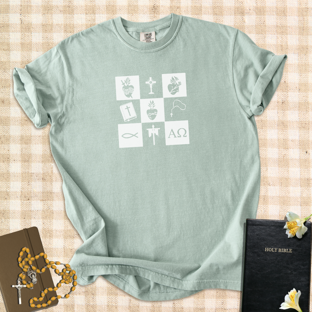 Catholic Faith Icons Grid T-Shirt