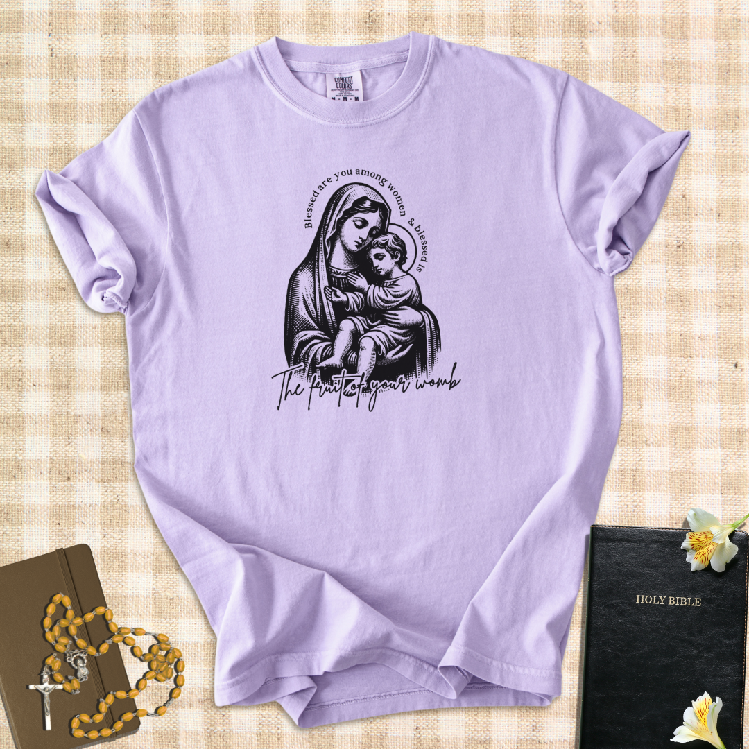 "The Fruit of Your Womb" – Marian & Child Jesus Graphic T-Shirt