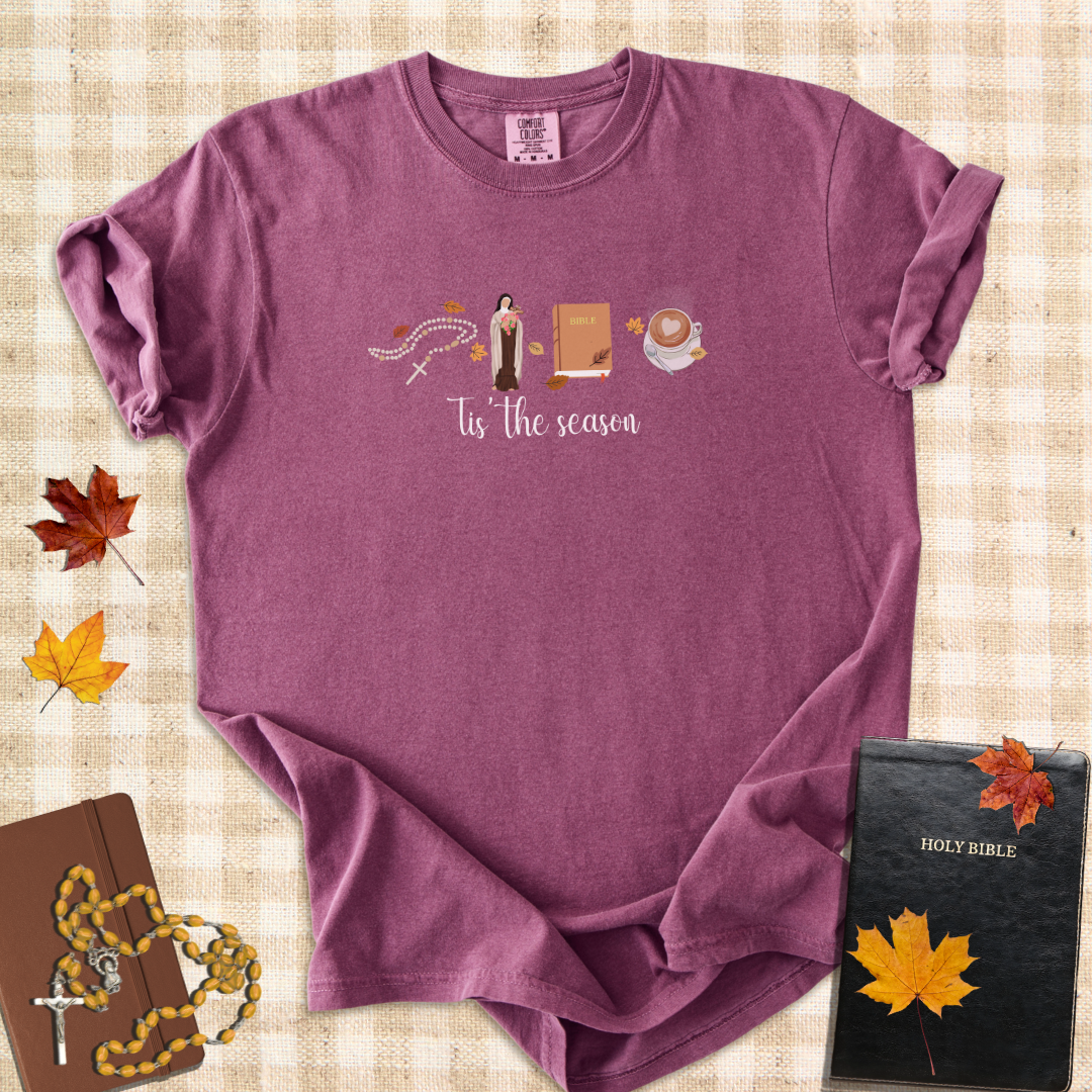 Tis the Season for Saints & Scripture – Catholic Fall T-Shirt