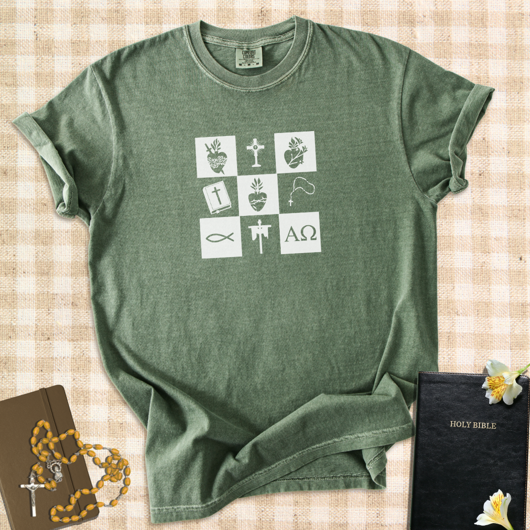 Catholic Faith Icons Grid T-Shirt